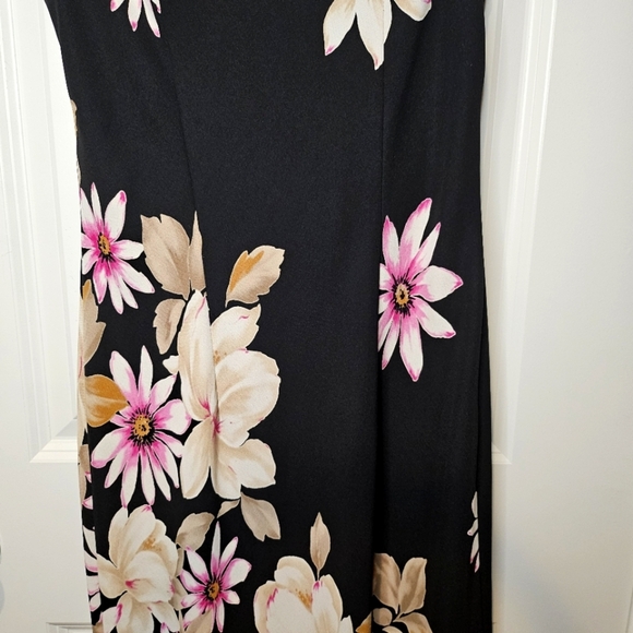 Dressbarn Black Pink Floral Knot Strap Asymmetrical Sleeveless Sheath Dress XS/S - Picture 13 of 14